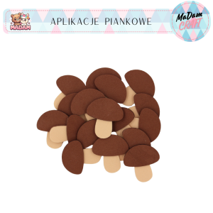 Aplikacje piankowe grzyby 4 cm 18 sztuk Jesień, MaDam Creative