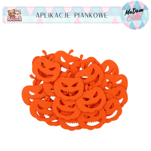 Aplikacje piankowe straszne dynie 4 cm 24 sztuki Halloween, MaDam Creative
