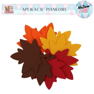 Aplikacje piankowe liście jesienne 10 cm 8 sztuk, MaDam Creative