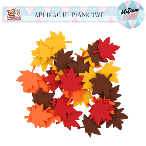 Aplikacje piankowe liście jesienne 4 cm 40 sztuk, MaDam Creative