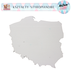 Baza styropianowa mapa Polski kontur 45x3 cm, MaDam Creative