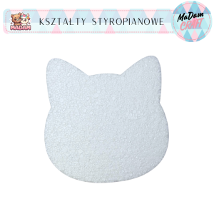 Baza styropianowa głowa kota 20 cm, MaDam Creative