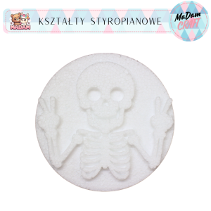 Baza styropianowa wesoły kościotrup koło 20x2 cm Halloween, MaDam Creative