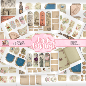 Zestaw Ephemera do Junk Journalingu i Scrapbookingu Szycie - Journal Kit MaDam Creative