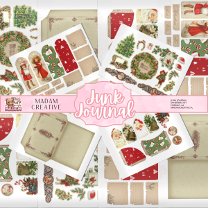 Zestaw Ephemera do Junk Journalingu i Scrapbookingu Boże Narodzenie - Journal Kit MaDam Creative