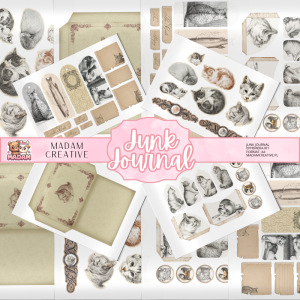 Zestaw Ephemera do Junk Journalingu i Scrapbookingu Koty - Journal Kit MaDam Creative