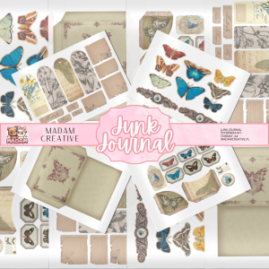 Zestaw Ephemera do Junk Journalingu i Scrapbookingu Motyle - Journal Kit MaDam Creative
