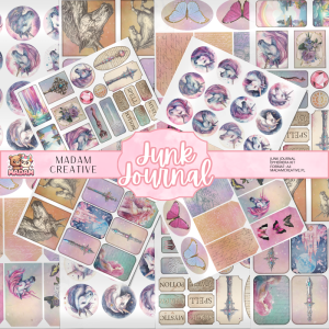 Zestaw Ephemera do Junk Journalingu i Scrapbookingu Jednorożce - Journal Kit MaDam Creative