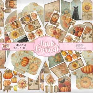 Zestaw Ephemera do Junk Journalingu i Scrapbookingu Dynia - Journal Kit MaDam Creative