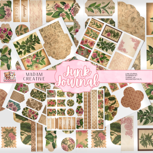 Zestaw Ephemera do Junk Journalingu i Scrapbookingu Vintage - Journal Kit MaDam Creative