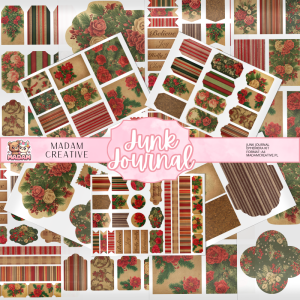 Zestaw Ephemera do Junk Journalingu i Scrapbookingu Święta Bożego Narodzenia - Journal Kit MaDam Creative