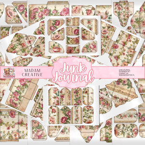 Zestaw Ephemera do Junk Journalingu i Scrapbookingu Kwiaty Vintage - Journal Kit MaDam Creative