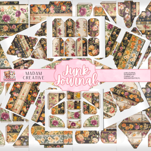 Zestaw Ephemera do Junk Journalingu i Scrapbookingu Kwiaty Vintage 2 - Journal Kit MaDam Creative