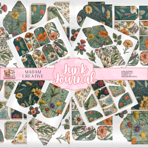 Zestaw Ephemera do Junk Journalingu i Scrapbookingu Botaniczny Vintage - Journal Kit MaDam Creative