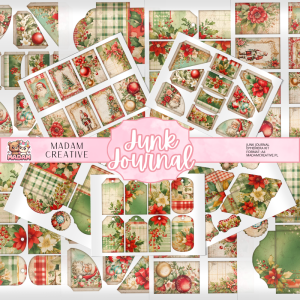 Zestaw Ephemera do Junk Journalingu i Scrapbookingu Krata Świąteczna - Journal Kit MaDam Creative