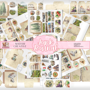 Zestaw Ephemera do Junk Journalingu i Scrapbookingu Włochy - Journal Kit MaDam Creative