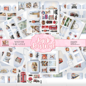 Zestaw Ephemera do Junk Journalingu i Scrapbookingu Londyn - Journal Kit MaDam Creative
