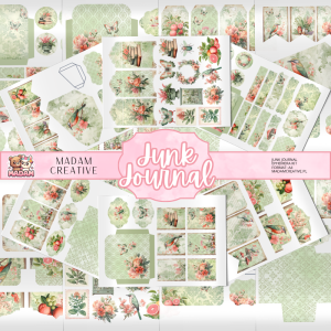 Zestaw Ephemera do Junk Journalingu i Scrapbookingu Botaniczny Vintage 2 - Journal Kit MaDam Creative