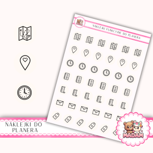Naklejki Ikony Funkcyjne do Planera i Bullet Journal - Ślub: Organizacja i Papeteria 13×18 - zaproszenia, RSVP Ivory (Porcelana) - MaDam Creative