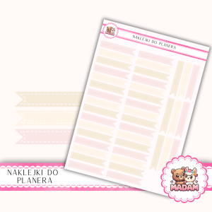 Naklejki Planerowe Flagi Różowe 13×18- Blush Romance - MaDam Creative