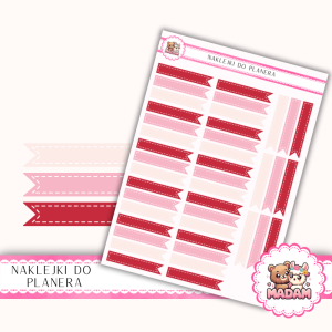 Naklejki Planerowe Flagi Walentynkowe 13×18 - Valentine Love - MaDam Creative