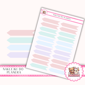 Naklejki Planerowe Flagi Etykiety 13×18 - Wiosenny Mix Pastelowy - MaDam Creative