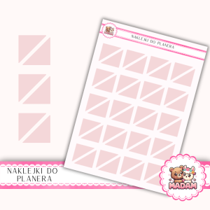 Naklejki planerowe trójkąty 13x18 Róż Pastelowy do planera Bullet Journal MaDam Creative
