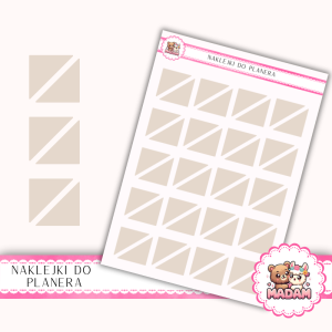 Naklejki planerowe trójkąty 13x18 Taupe Beżowy do planera Bullet Journal MaDam Creative