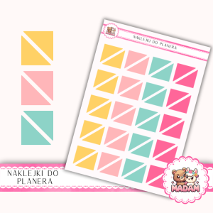 Naklejki planerowe trójkąty 13x18 Letni Mix do planera Bullet Journal MaDam Creative