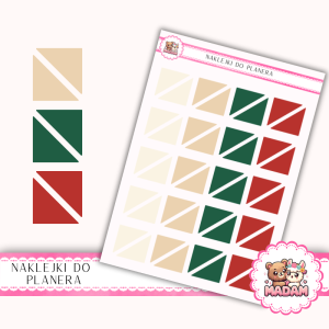 Naklejki planerowe trójkąty 13x18 Świąteczny Mix do planera Bullet Journal MaDam Creative