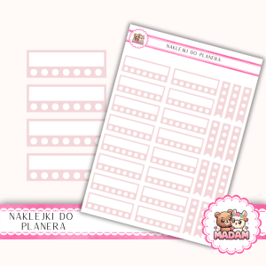 Naklejki planerowe habit tracker 13x18 Róż Pastelowy do planera Bullet Journal MaDam Creative