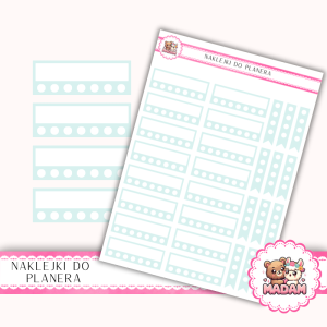 Naklejki planerowe habit tracker 13x18 Miętowy do planera Bullet Journal MaDam Creative