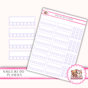 Naklejki planerowe habit tracker 13x18 Lawendowy do planera Bullet Journal MaDam Creative