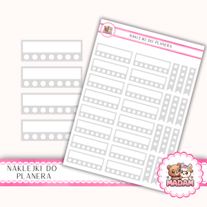 Naklejki planerowe habit tracker 13x18 Szary Neutralny do planera Bullet Journal MaDam Creative
