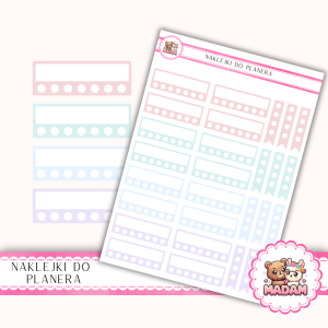 Naklejki planerowe habit tracker 13x18 Pastelowy Mix do planera Bullet Journal MaDam Creative
