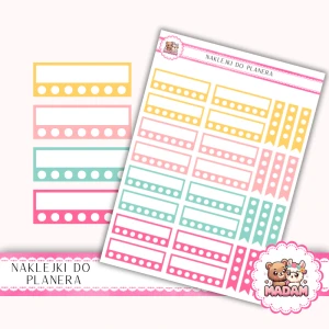 Naklejki planerowe habit tracker 13x18 Letni Sorbet Mix do planera Bullet Journal MaDam Creative