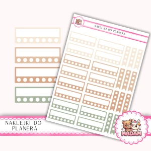 Naklejki planerowe habit tracker 13x18 Jesienny Boho Mix do planera Bullet Journal MaDam Creative