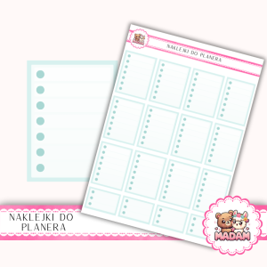 Naklejki planerowe checklisty 13x18 Miętowy do planera Bullet Journal MaDam Creative