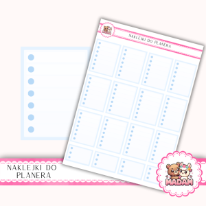 Naklejki planerowe checklisty 13x18 Błękitny do planera Bullet Journal MaDam Creative