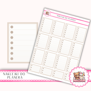 Naklejki planerowe checklisty 13x18 Taupe Beżowy do planera Bullet Journal MaDam Creative