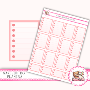 Naklejki planerowe checklisty 13x18 Brzoskwiniowy do planera Bullet Journal MaDam Creative