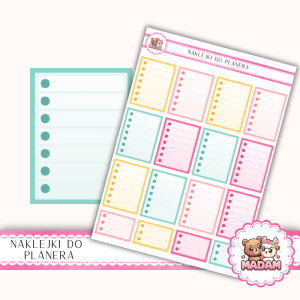 Naklejki planerowe checklisty 13x18 Letni Mix do planera Bullet Journal MaDam Creative
