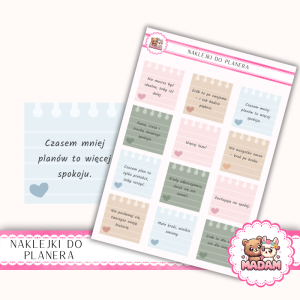 Naklejki planerowe Cytaty Mix MaDam Edition 13x18 do planera Bullet Journal MaDam Creative
