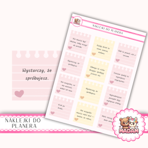 Naklejki planerowe cytaty Motywacyjne Pastel Classic 13x18 do planera Bullet Journal MaDam Creative