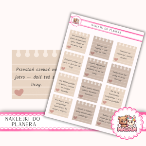 Naklejki planerowe cytaty Motywacyjne Nude Strength 13x18 do planera Bullet Journal MaDam Creative