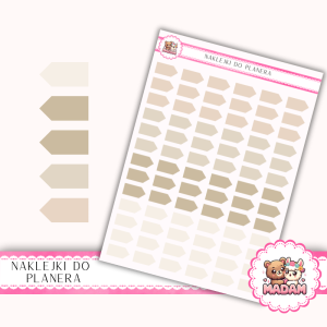 Naklejki planerowe flagi beżowe Warm Cozy 13x18 do planera Bullet Journal MaDam Creative