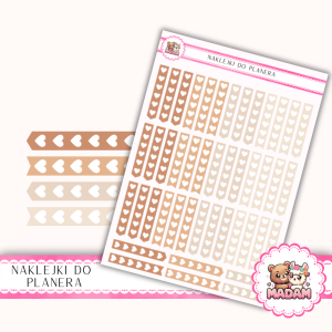 Naklejki planerowe checkmarki serduszka Warm Cozy Mix 13x18 do planera Bullet Journal MaDam Creative