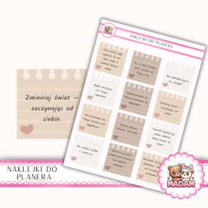 Naklejki planerowe cytaty Motywacyjne vol. 2 13x18 do planera Bullet Journal MaDam Creative