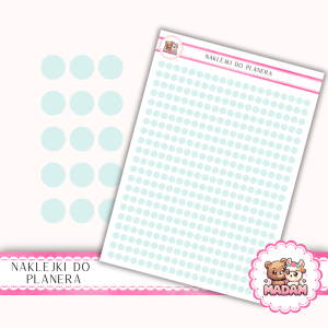 Naklejki kółka 4 mm Mięta Szałwiowa 13×18 - do planera, bullet journal, scrapbookingu - MaDam Creative