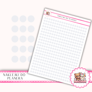 Naklejki kółka 4 mm Szary Taupe 13×18 - do planera, bullet journal, scrapbookingu - MaDam Creative